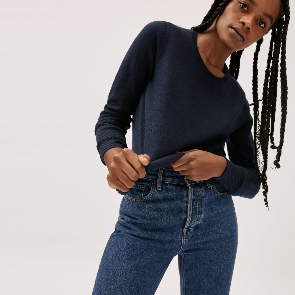 Everlane The Cashmere Crew Blue Base - Size M